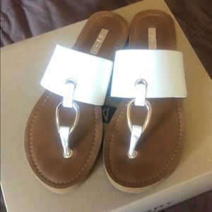 White and gold Aldo Sandals worm once